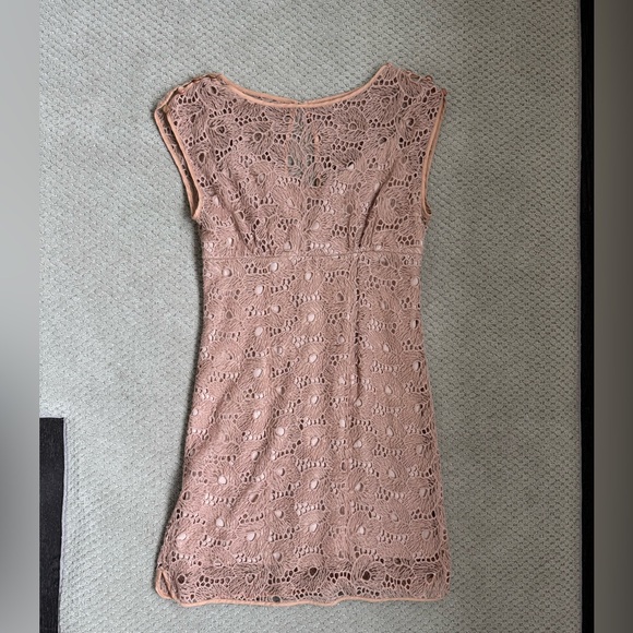 Tracey Reese Elegant Nude Lace Dress - Picture 9 of 11